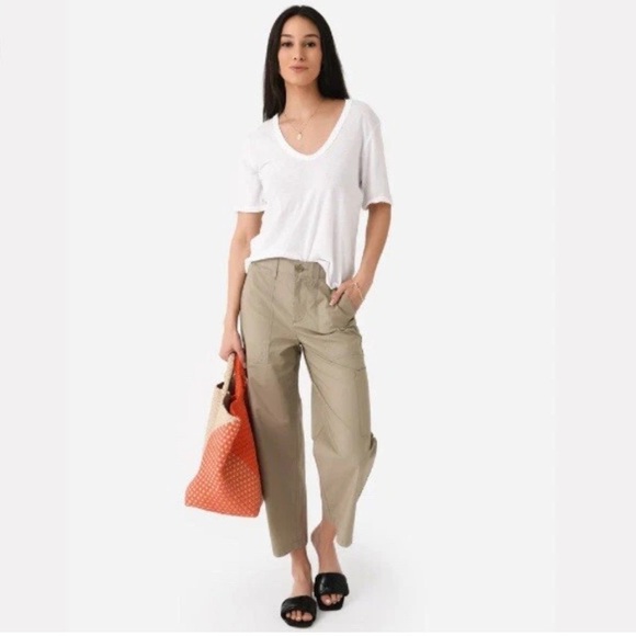 Agolde Pants - AGOLDE Daria Utility Pant Wide Leg High Rise Cropped in Drab Size 31 Women's
